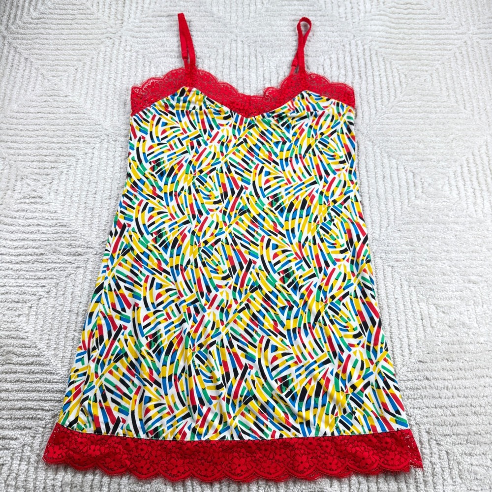 Josie Natori Chemise Nightgown Womens S Y2K VTG Nordstrom Art Deco Abstract